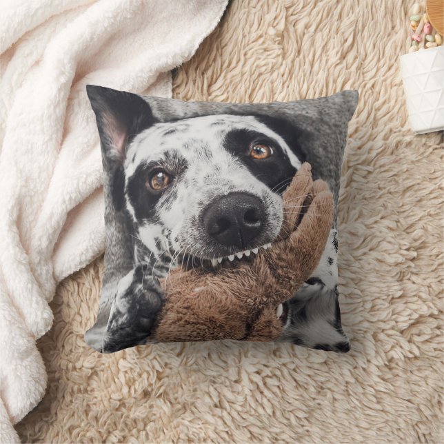 Custom Photo Double Sided Dog Pet Photo Throw Pillow (Blanket)