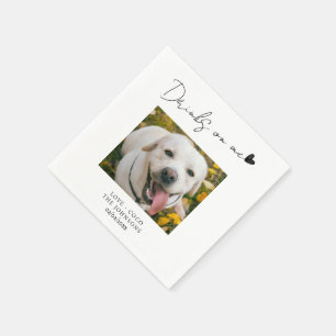 Custom photo Drinks on me pet dog wedding Napkin