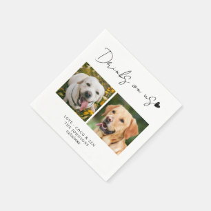 Custom photo Drinks on me pet dog wedding Napkin