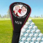 Custom Photo Driver Personalized Monogram Golfer Golf Head Cover<br><div class="desc">Create Your Own Custom Golf Head Cover! perfect for dads or grandpa for fathers day. Corporate events and golf club swag.  COPYRIGHT © 2020 Judy Burrows,  Black Dog Art - All Rights Reserved. Custom Photo Driver Personalized Monogram Golfer Golf Head Cover</div>
