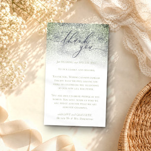 Custom Photo Dust Glitz Green Thank You Enclosure Card