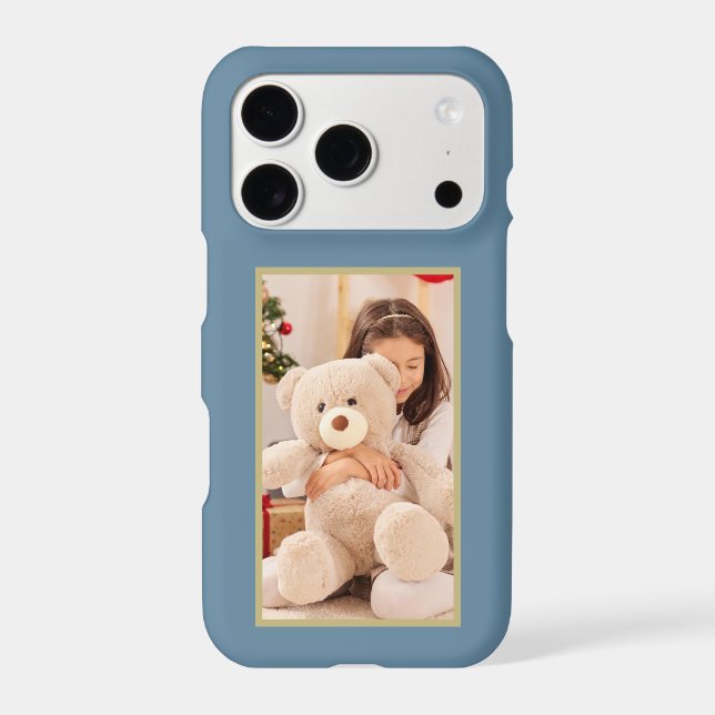 Custom Photo Dusty Blue iPhone Case- Mate (Verso)