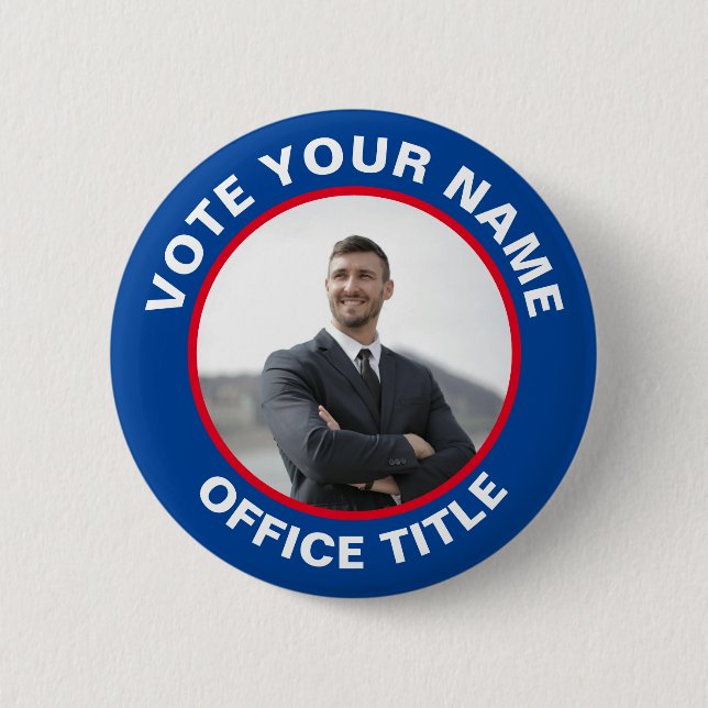 Custom Photo Election Campaign Button (Front)