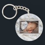 Custom Photo Elegant Blue Grey Marble Pattern 2025 Keychain<br><div class="desc">Unique,  classic,  cute and decorative keychain with a beautiful blue grey brown marble pattern. With the option to customize or personalize with name,  text,  and photo of your choice. This photo display makes an excellent keepsake gift for grandparents or new parents!</div>