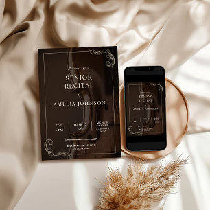 Custom Photo Elegant Classy Music Senior Recital Invitation