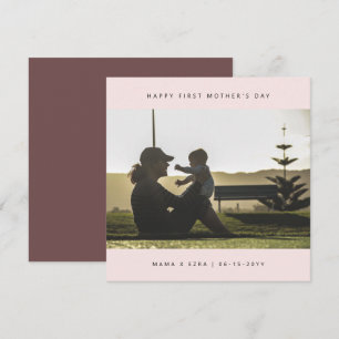 Custom Photo Elegant First Mother's Day Modern Card