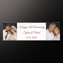 Custom Photo Elegant Red 40th Anniversary Party