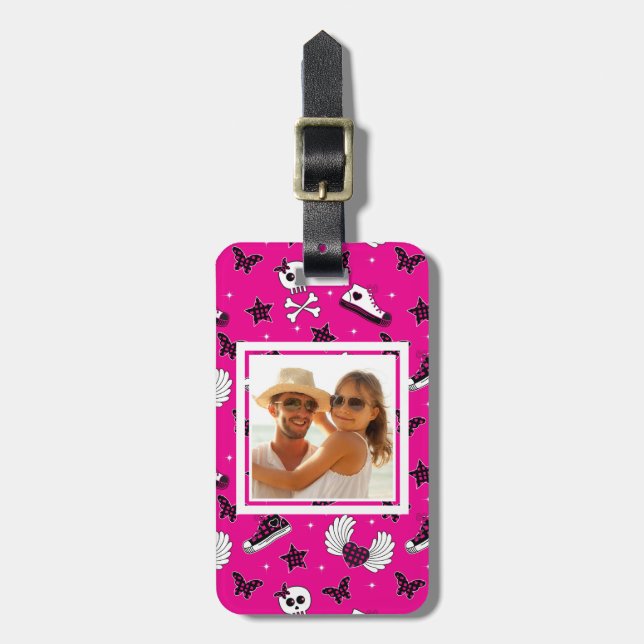 Custom Photo Emo Symbols Luggage Tag (Front Vertical)
