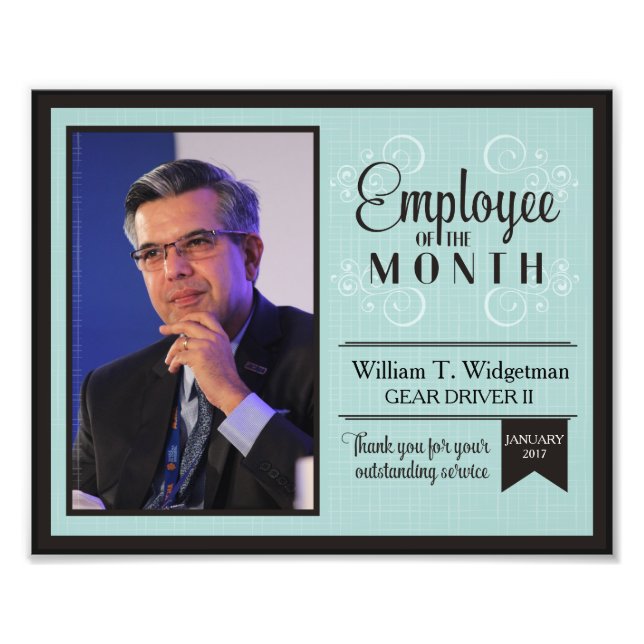 Custom photo employee of the month incentive award (Front)