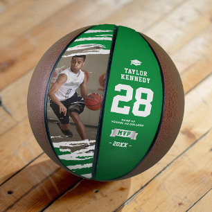 Custom Photo End of Season MVP Green Basketball
