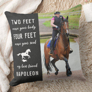 Custom Photo Equine Photo Horse Memorial Throw Pillow