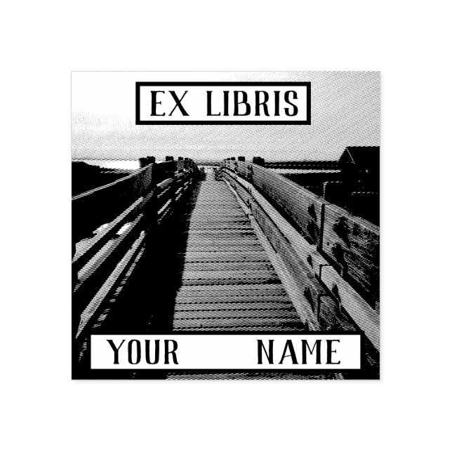 Custom Photo Ex Libris Bookplate Rubber Stamp (Imprint)