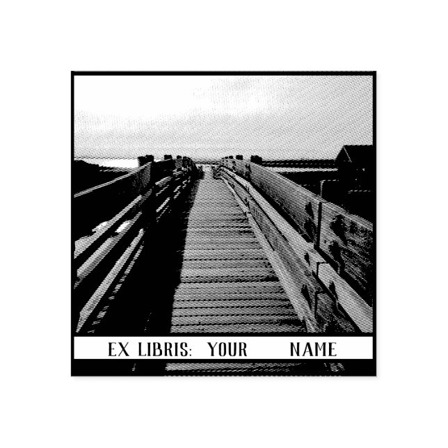 Custom Photo Ex Libris Bookplate Rubber Stamp (Imprint)