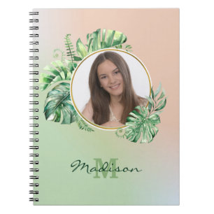 Custom Photo Exotic Leaves  Notebook