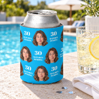 Custom Photo Face 30 Maturity Pending Can Cooler