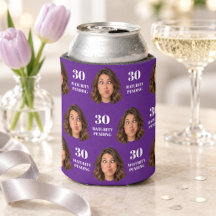 Custom Photo Face 30 Maturity Pending Can Cooler