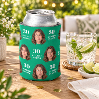 Custom Photo Face 30 Maturity Pending Can Cooler