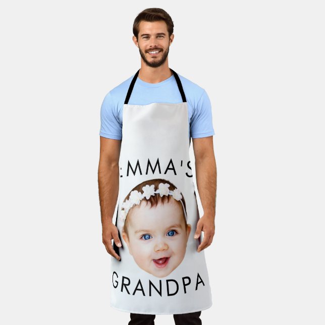 Custom Photo Face Mom Grandma Grandpa Birthday Apron (Worn)