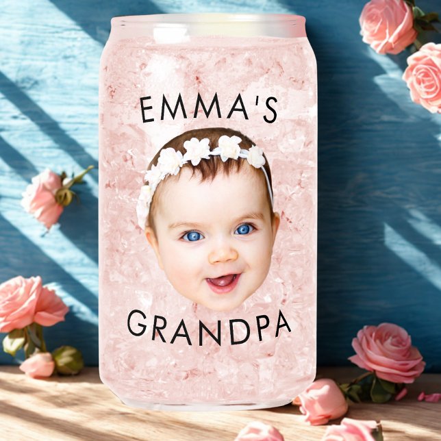Custom Photo Face Mom Grandma Grandpa Birthday Can Glass (Creator Uploaded)