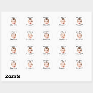 Custom Photo Face Mom Grandma Grandpa Birthday Classic Round Sticker