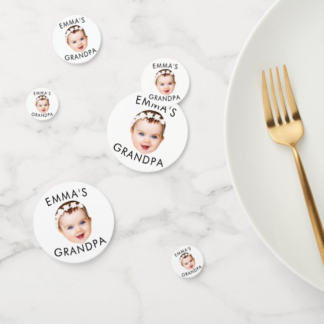 Custom Photo Face Mom Grandma Grandpa Birthday Confetti (Group)