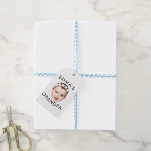 Custom Photo Face Mom Grandma Grandpa Birthday Gift Tags