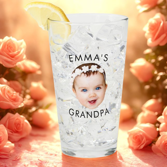 Custom Photo Face Mom Grandma Grandpa Birthday Glass (Creator Uploaded)