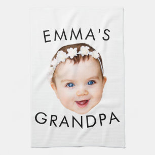 Custom Photo Face Mom Grandma Grandpa Birthday Kitchen Towel