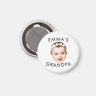 Custom Photo Face Mom Grandma Grandpa Birthday Magnet