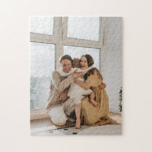 Custom photo family and text Personalized Jigsaw Puzzle