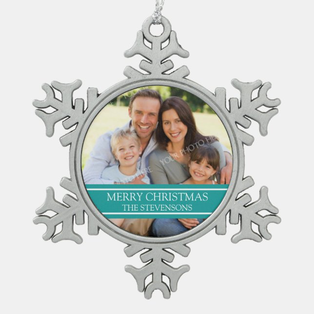 Custom Photo Family Christmas Ornament (Front)