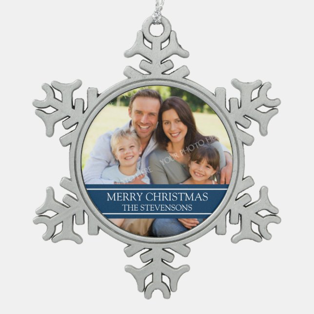 Custom Photo Family Christmas Ornament (Front)