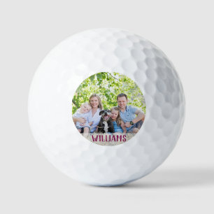 Custom Photo Family Collage Simple Elegant Picture Golf Balls