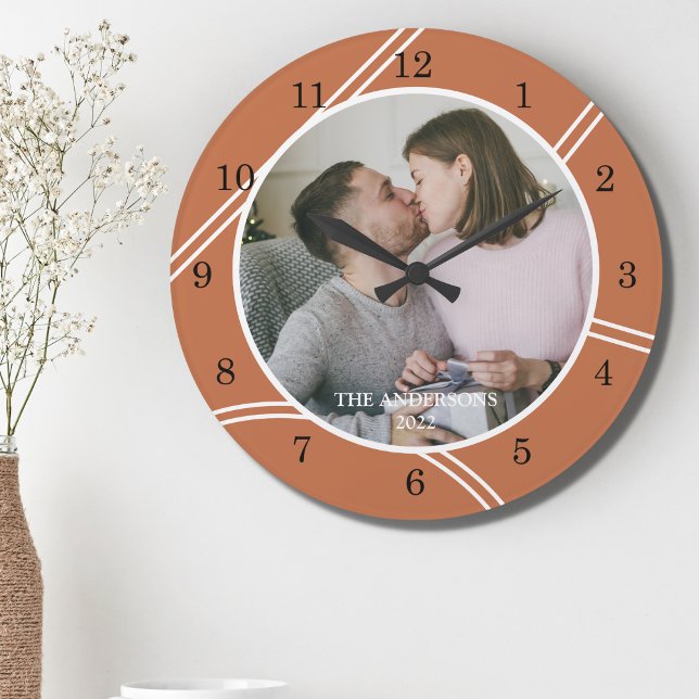 Custom Photo Family Name  Large Clock (Creator Uploaded)