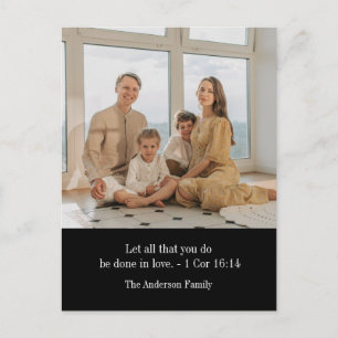 Custom photo family personalized bible verse holiday postcard