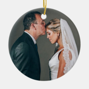 custom photo father of bride ceramic ornament