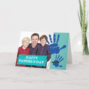 Custom Photo Father's Day Hand Prints Card