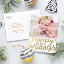 Custom Photo Faux Gold Cute Handwritten Modern