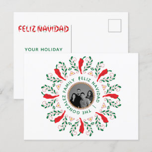 Custom Photo Feliz Navidad Holiday Postcard