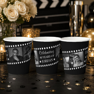 Custom Photo Film Strip Cups, Hollywood Party Paper Cups