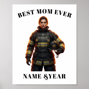 Custom Photo Firefighting Gear Art Poster