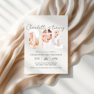Custom Photo First Birthday Invitation