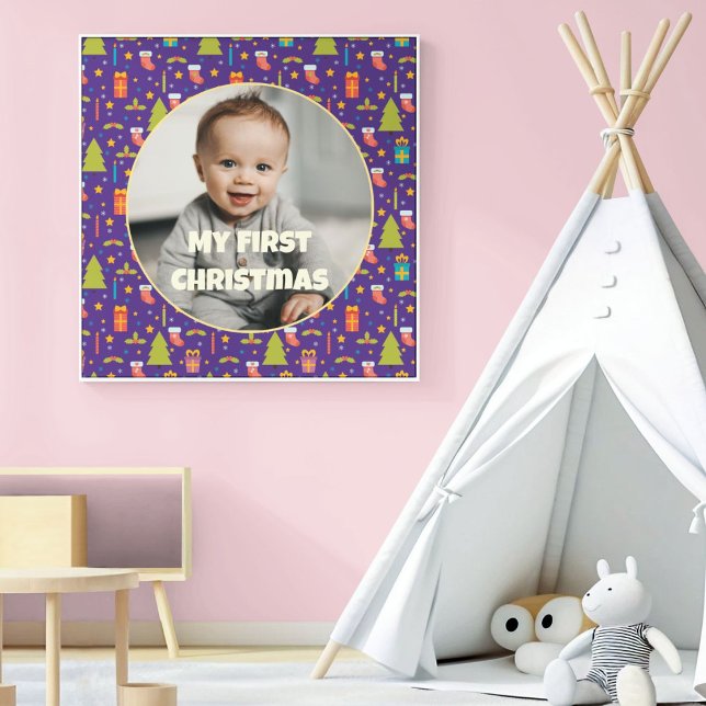 Custom Photo First Christmas Gifts for Daughter Canvas Print (Custom Photo First Christmas Gifts for Daughter)