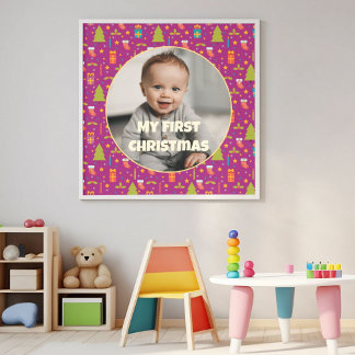 Custom Photo First Christmas Gifts for Daughter Canvas Print