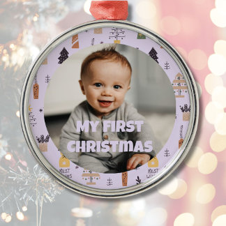 Custom Photo First Christmas Gifts for Daughter Metal Ornament