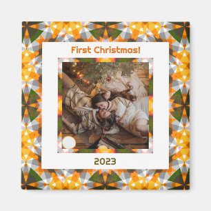Custom Photo First Christmas Newly Weds New Home Magnet