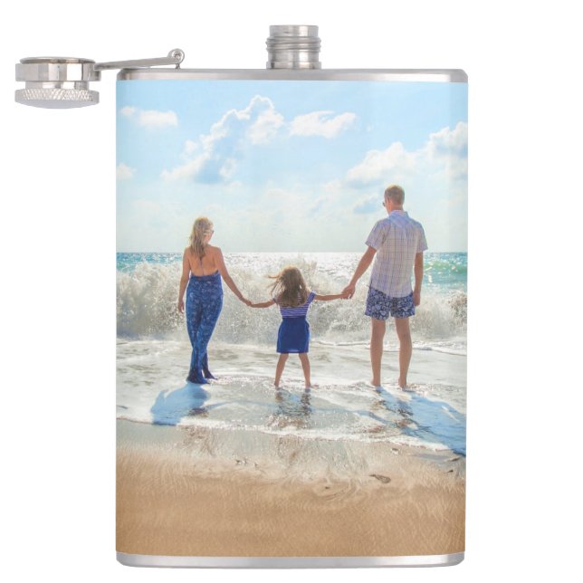 Custom Photo Flas Your Own Design Personalized Hip Flask (Opened)