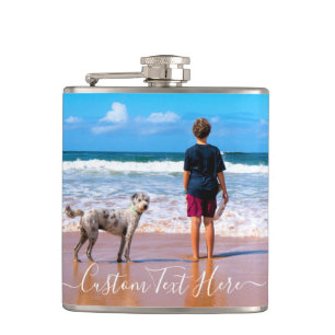 Custom Photo Flask with Your Pet Photos and Text