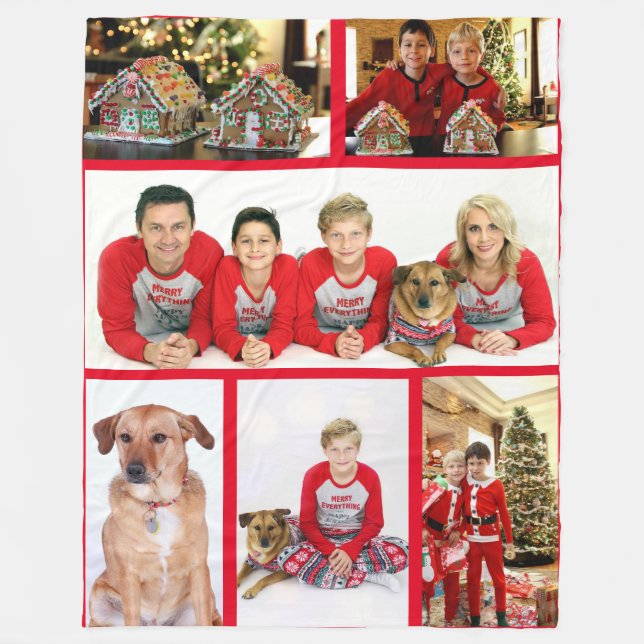 Custom Photo Fleece Blanket Christmas Memories  (Front)