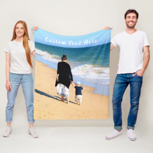 Custom Photo Fleece Blanket Your Photos and Text